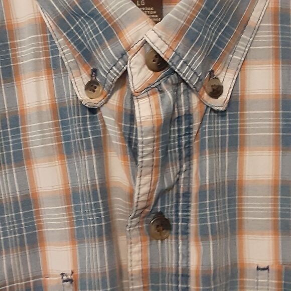 C.E. Schmidt Workwear Men's L Plaid Multicolor Short Sleeve Button Up Shirt - Picture 3 of 7